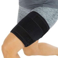 Detailed information about the product Thigh Brace,Hamstring Quad Wrap,Adjustable Compression Sleeve Support for Pulled Groin Muscle,Sprains,Quadricep,Tendinitis,Workouts,Sciatica Pain and Sports Recovery (Black)