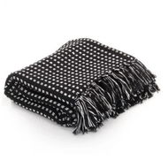 Detailed information about the product Throw Cotton Squares 125x150 Cm Black