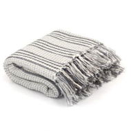Detailed information about the product Throw Cotton Stripes 125x150 cm Grey and White