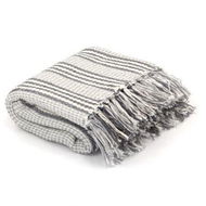 Detailed information about the product Throw Cotton Stripes 220x250 cm Grey and White