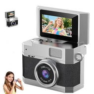 Detailed information about the product Thumb-Sized Flip Screen Mini Camera, Digital Retro CCD Portable with 32GB Memory Card, 180 Degree Flip Selfie Screen for Kids and Beginners (Black)