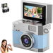 Thumb-Sized Flip Screen Mini Camera, Digital Retro CCD Portable with 32GB Memory Card, 180 Degree Flip Selfie Screen for Kids and Beginners (Blue). Available at Crazy Sales for $34.95