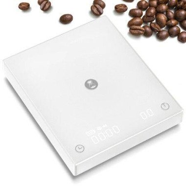 TIMEMORE Coffee Scale With Timer Digital Coffee Scale With 0.1g High Precision Pour Over Drip Espresso Scale With Auto Timing Function 2000 Grams Black Mirror Plus (White)