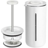 Detailed information about the product TIMEMORE Travel French Press Coffee Maker Heat Resistant Borosilicate Glass French Press With Stainless Steel Filter Portable Coffee & Tea Maker For Camping/Office 15oz - White