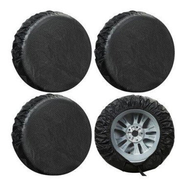 Tire Covers 4 Pcs, 420D Oxford Fabric Tire Wheel Protector for Truck, SUV, Trailer, Camper, RV, Universal Fits Tire Diameters 26.75 to 29 inches, Black
