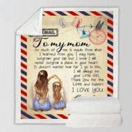 Detailed information about the product To My Mom Mothers Day Gift Love Your Daughter Letter Blanket Mat Gift 150*130cm.