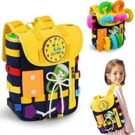 Detailed information about the product Toddler Backpack With Buckles And Learning Activity Toys - Felt Book Bag For Children - Development Of Fine Motor Skills And Basic Life Skills - Travel Toys For Children - Ideal Gift For 12 Months+