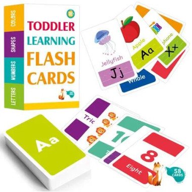 Toddler Flash Cards Set 58 Animals Colors Shapes Numbers Alphabet Interactive Learning Educational Kids Early Education Stocking Stuffer Gift