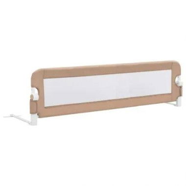 Toddler Safety Bed Rail Taupe 150x42 cm Polyester