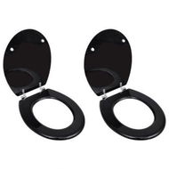 Detailed information about the product Toilet Seats With Lids 2 Pcs MDF Black