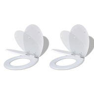 Detailed information about the product Toilet Seats with Soft Close Lids 2 pcs MDF White