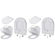 Detailed information about the product Toilet Seats With Soft Close Lids 2 Pcs Plastic White