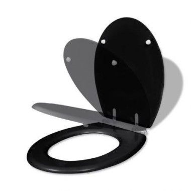 Toilet Seats with Soft Close Lids MDF Black