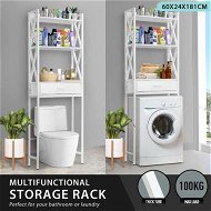 Detailed information about the product Toilet Storage Shelf Freestanding Bathroom Holder Organiser Adjustable Rack Cabinet Over Washer Washing Machine Organisation