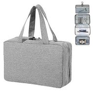 Detailed information about the product Toiletry Bag Travel Bag Organizer4 Sections Water-resistant Cosmetic Bag Makeup Bag With Hanging Hook Grey