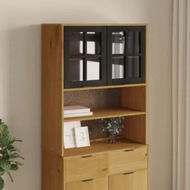 Detailed information about the product Top for Highboard with Glass Doors FLAM Solid Wood Pine