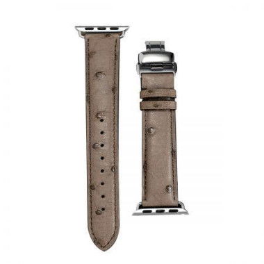 Top Grade Ostrich Genuine Leather Apple Watch Band 38mm 40mm 42mm 44mm Compatible