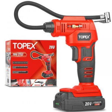 Topex 20V Max Cordless Air Compressor Car Tyre Deflator w/Digital Pressure Gauge LED Light