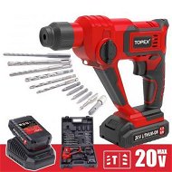 Detailed information about the product TOPEX 20V Max Lithium Cordless Rotary Hammer Drill Kit With Battery Charger Bits.
