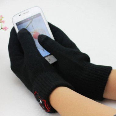 Touchscreen Acrylic Bluetooth Gloves-Black