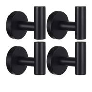 Detailed information about the product Towel Hooks for Bathroom, 4 Packs Wall Mount Towel Holder, Black Matte Wall Robe Hook, Stainless Steel Heavy Duty Door Hanger Towel Hook for Kitchen, Bedroom, Hotel, Pool, Coats, Black