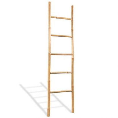 Towel Ladder With 5 Rungs Bamboo 150 Cm