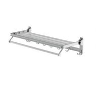 Detailed information about the product Towel Rail Rack Holder 4 Bars Wall Mounted Aluminium Foldable Hanging Hook