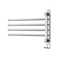 Detailed information about the product Towel Rail Rack Holder 4 Bars Wall Mounted Stainless Steel Swivel Hook