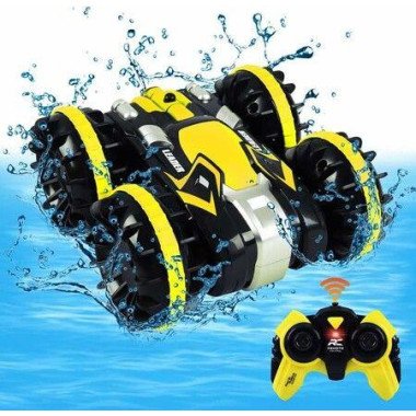 Toys for 5-12 Year Old Boys RC Car Kids 2.4 GHz Remote Control Boat Waterproof Monster Truck Toy Yellow