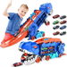 Track Car Toy Transforms into Stomping Dragon with Ultimate Transporter Hauler Race Track Toys for Boys Ages 4-6. Available at Crazy Sales for $29.95