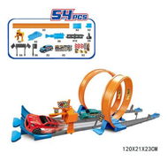 Detailed information about the product Track Catapult Rail Car Toys For Kids Stunt Speed Double Car Track Diy Assembled Rail Kits Alloy Car Metal Racing Children Toy