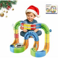 Detailed information about the product Track Fusion Train Set, 83Pcs Magic Rail Cube Electric Trackfusion Train Set, 3D Infinity Magnetic Monorail Race Track Fusion Toy for Kids