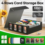 Detailed information about the product Trading Card Storage Box 3200+ for Pokemon TCG Game Cards Sports Magic MTG PTCG YuGiOh Commander Deck Case Display Holder Top Loaders Magnetic Leather