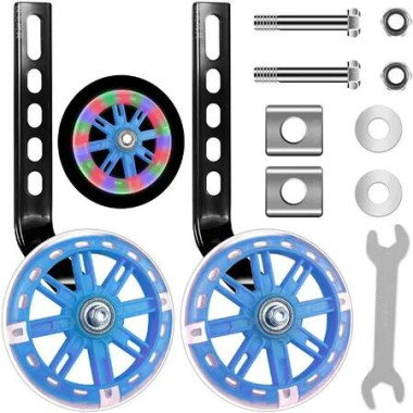 Training Wheels for Bike,Bike Wheels,Wheels Support,Quiet Wheels for Bikes,Compatible with 12-20 Inch Variable Bicycles Single Speed Bikes Blue