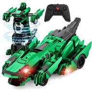 Detailed information about the product Transform Rc Cars, 2.4Ghz Remote Control Car Transforming Robot with Flashing Light Car Toy Gifts for Boys Age 4 to 12, Green