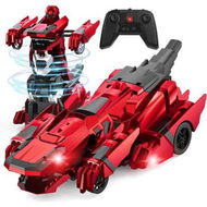 Detailed information about the product Transform Rc Cars, 2.4Ghz Remote Control Car Transforming Robot with Flashing Light Car Toy Gifts for Boys Age 4 to 12, Red