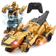 Detailed information about the product Transform Rc Cars, 2.4Ghz Remote Control Car Transforming Robot with Flashing Light Car Toy Gifts for Boys Age 4 to 12, Yellow
