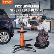 Detailed information about the product Transmission Jack, 600kg Hydraulic Telescoping Transmission Jack, 870-1740 mm High Lift Floor Jack Stand with Foot Pedal, 360Â° Swivel Wheel, Hydraulic Transmission Jack Garage/Shop Lift Hoist