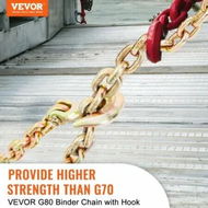 Detailed information about the product Transport Binder Chain 2222 kg Working Load Limit G80 Tow Chain Tie Down with Grab Hooks DOT Certified Galvanized Coating Manganese Steel for Dock