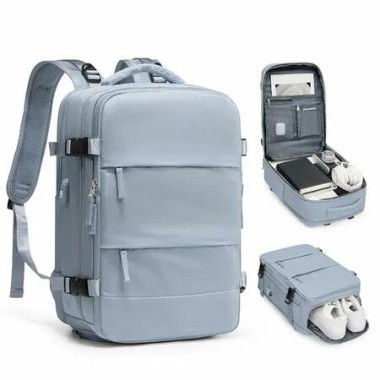 Travel Backpack with Shoe Compartment for Women Men Waterproof Sports Luggage Computer Backpack Casual Daypack(Blue)