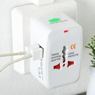 Travel Power 2 USB Charger Universal Adapter AU/UK/US/EU All-in-One International.