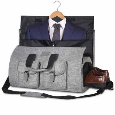 Travel Suit Carrier Bag Duffle Bag Luggage Bag Large Case for Men with Shoe Compartment,45L,Color Light grey