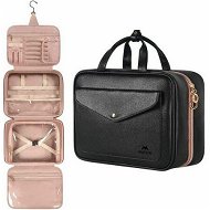 Detailed information about the product Travel Toiletry Bag For Women Portable Hanging Organizer For Full-Sized Shampoo Conditioner Brushes Set Travel Accessories-Black