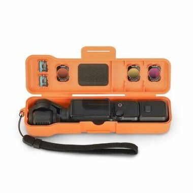 Travel Waterproof Case for Dji Osmo Pocket 3 Creator Combo Accessories,with 3 Magnetic Cpl/Nd Filter Storage Slots and 2 Storage Card Slots (Orange)