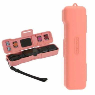 Travel Waterproof Case for Dji Osmo Pocket 3 Creator Combo Accessories,with 3 Magnetic Cpl/Nd Filter Storage Slots and 2 Storage Card Slots (Pink)