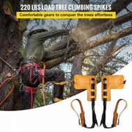 Detailed information about the product Tree Climbing Spikes 1 Pair Alloy Steel Pole Climbing Spurs with Adjustable Height and Cow Leather Straps Arborist Equipment for Climbers Logging Hunting