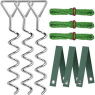Detailed information about the product Tree Stake Kit,Heavy-Duty Spiral Stakes And Supports For Straightening Leaning Or Young Trees,Protects From Harsh Weather