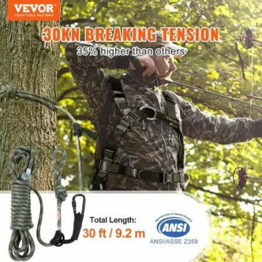 Tree Stand Safety Rope 30 ft/91.44 m Treestand Lifeline Rope 0.6'' 30KN