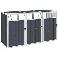 Detailed information about the product Triple Garbage Bin Shed Anthracite 213x81x121 cm Steel