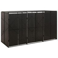 Detailed information about the product Triple Wheelie Bin Shed Black 207x80x117 Cm Poly Rattan